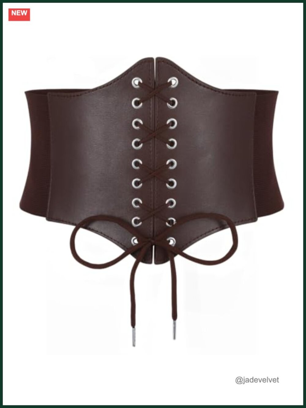 Wide Elastic Corset Waist Belt Tied Front Snap Closure Dress Cinching Belt